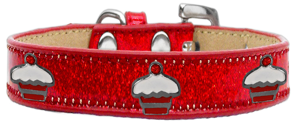 Red Cupcake Widget Dog Collar Red Ice Cream Size 16